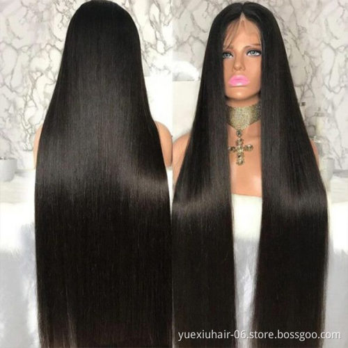 13x4 HD Lace Frontal Straight Human Hair Wig 200% Density Brazilian Full Transparent 5x5 Lace Closure Wig Vendor Factory Price